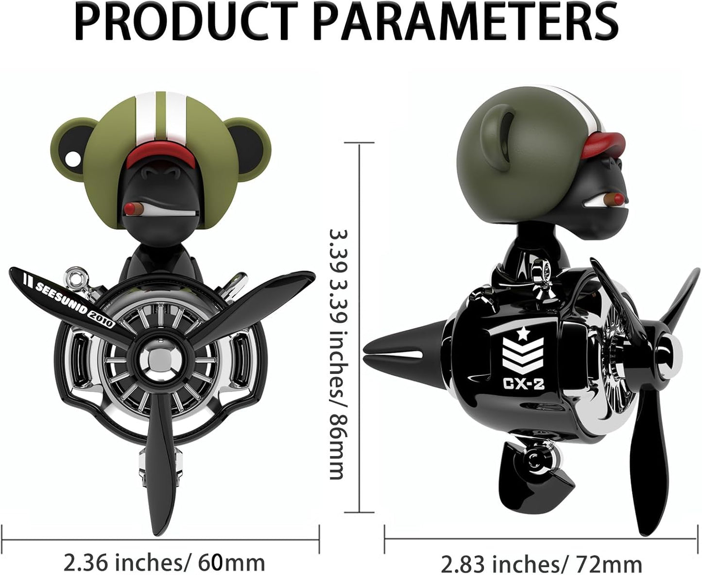 Pilot Car Air Freshener, Cute Dog Car Vent Clip Air Freshener Automotive Air Outlet Fan Diffuser, Automotive Interiors Vent Decoration (Shake Head Style - Dog)