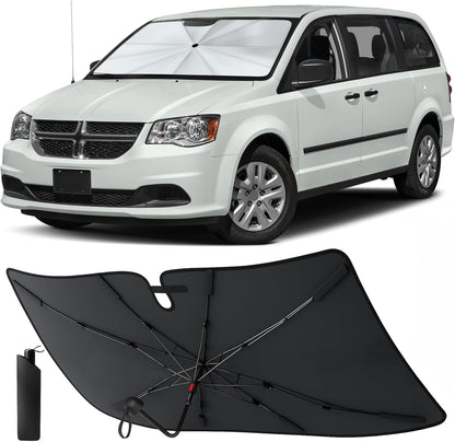 Econour Windshields Sun Shade for Car | Medium Foldable Car Sunshade & Window Tint | UV & Heat Protection Front Window Sun Shield, Keeps Interior Cool, Fits Sedans SUVs & Trucks (57” x 33”)