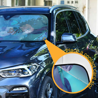 Black Leopard Car Windshield Sun Shade Animal Skin Print Foldable UV Ray Sun Visor Protector Sunshade to Keep Your Vehicle Cool (51" x 27.6")
