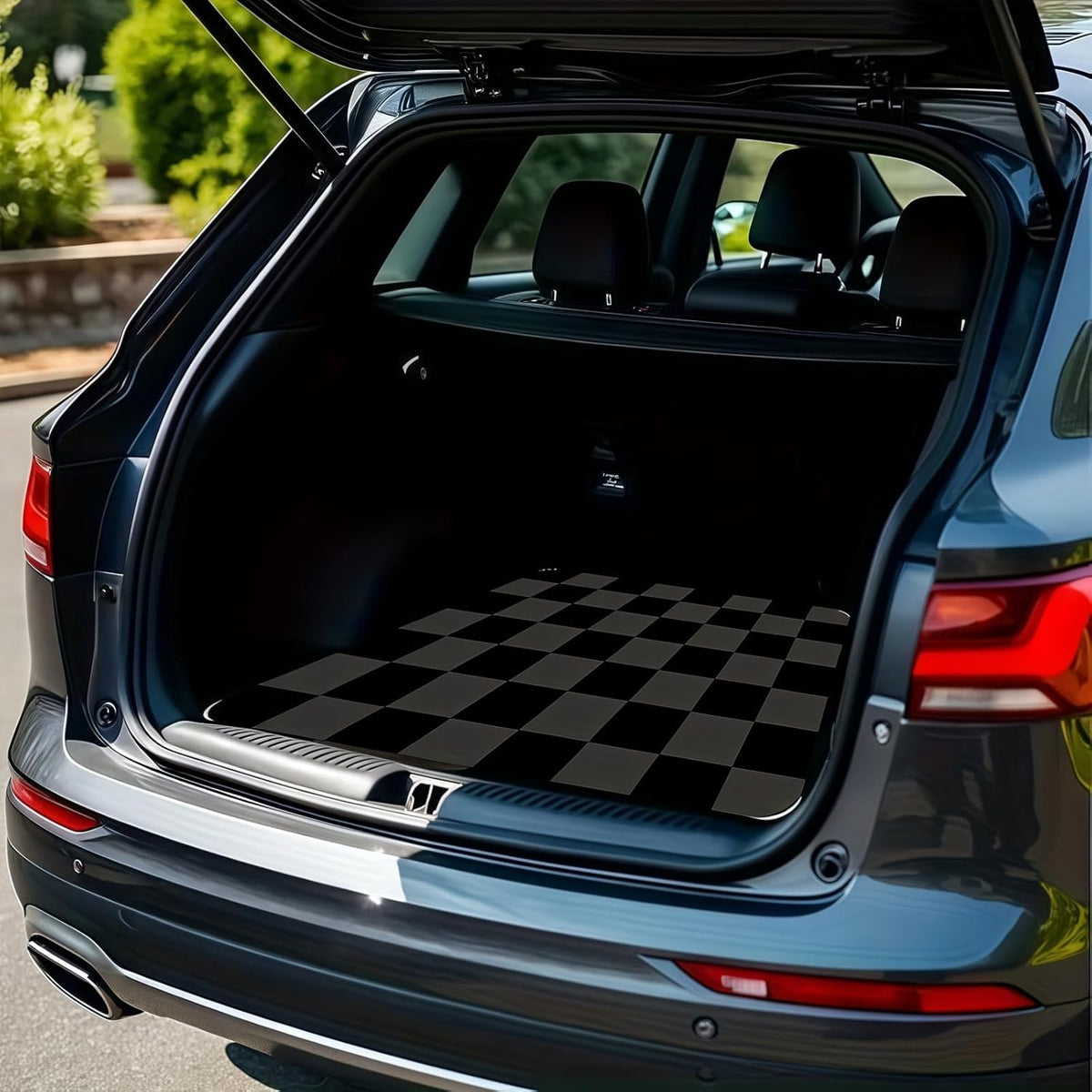 Universal Car Trunk Mat 29" x 39",Purple Colorful Flowers All Weather Trunk Protection Cargo Liner, Durable Cargo Mat Rear Trunk Liner,Stylish Vehicle Interior Accessories Suitable for Most Car Models