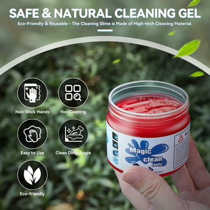 Auto Dynasty Pack of 4 Car Cleaning Gel, 2024 Universal Auto Detailing Tools Car Interior Air Vent Dust Cleaner Slime Putty Jelly for Printers, Camera, Calculator, Keyboard (Red, Blue, Green, Yellow)
