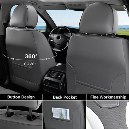 Coverado Car Seat Covers, Seat Covers Full Set, 5 Seats Automotive Seat Cover, Mesh Breathable Seat Protectors, Universal Fit for Most Cars