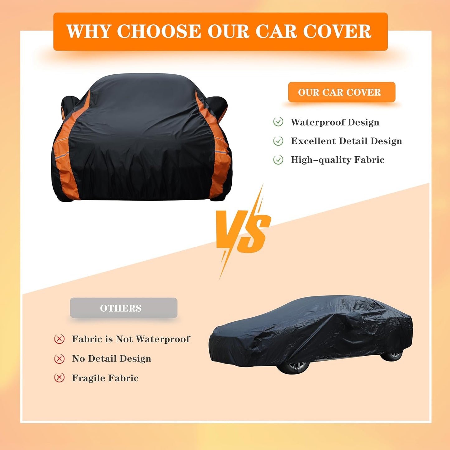 in Full Exterior Sedan Waterproof Car Cover All Weather, Waterproof,UV Resistant, Dustproof, and Snowproof Fit Toyota Camry,Tesla Model 3,Honda Accord,Nissan Altima,Kia K5 etc.Size A4