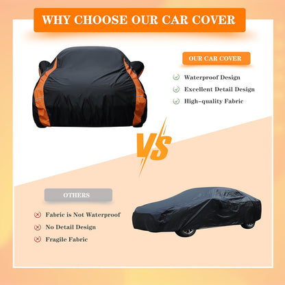 in Full Exterior Sedan Waterproof Car Cover All Weather, Waterproof,UV Resistant, Dustproof, and Snowproof Fit Toyota Camry,Tesla Model 3,Honda Accord,Nissan Altima,Kia K5 etc.Size A4