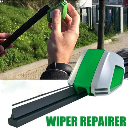 1 PC Automotive Wiper Repairer, ABS Ergonomic Windshield Wiper Blade Cutter Cleaning Tool, Universal Multi-function Repair Accessories, Compatible with Most Car Models (Green & White)
