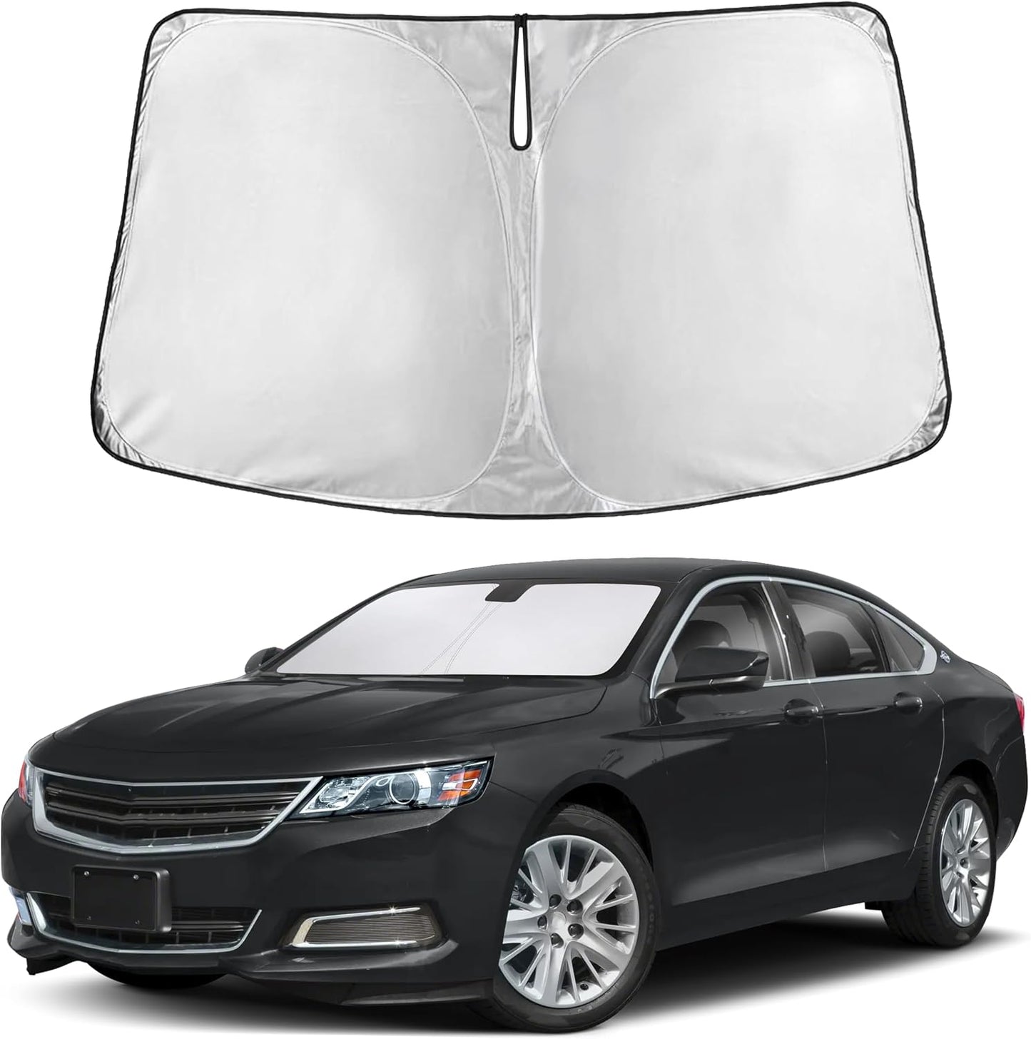 EcoNour Car Windshield Sun Shade | 2025 Upgraded Innovative No-Light-Pass Technology for Maximum Coverage | Foldable Sun Shade Keeps Your Vehicle Cool | Must-Have Car Accessories | Small (59" x 29") - Colors I