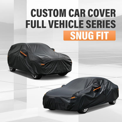 Kayme Sedan Car Cover Waterproof All Weather for Automobiles - See Vehicle Size Chart for Accurate Fit - Outdoor Full Exterior Cover Sun Rain Snow UV Protection with Zipper. Size A4 (See Size Chart)