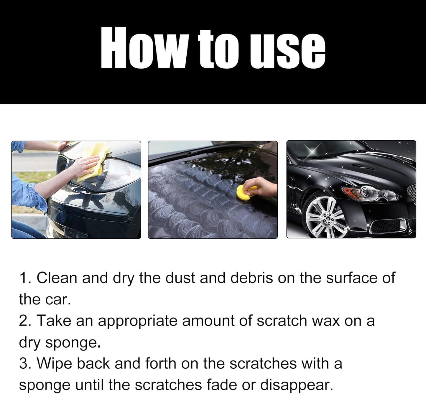 Car Scratch Removal Wax, 2026 New Upgraded scratch remover for vehicles Deep Scratches, Universal Car Paint Polishing Wax Scratch Remover with Wipe and Sponge (1Set)