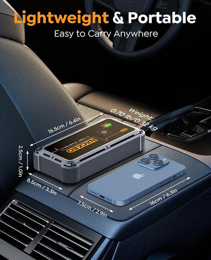 Portable Car Battery Jump Starter 5000A Car Jump Starter Battery Pack (9.0L Gas/8.5L Diesel), 12V Jump Box Car Battery Jumper Starter Portable Jumper Cables, Fast Charge, Lights, Compact