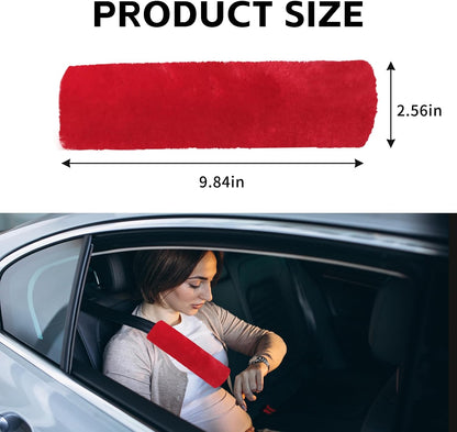 wuyaoyao 2PCS Car Seat Belt Pads Shoulder Cover, Soft Plush Auto Seat Belt Pad for Protecting Neck and Shoulder, Universal Car Shoulder Strap Cushion Protector for Adults Kids Women Men (Blue Gray)