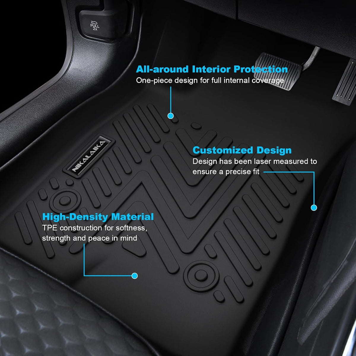 Floor Mats & Cargo Liner & Backrest Mat for 2024 2025 2026 Chevrolet/Chevy Trax All Weather Protection TPE Rubber Full Set Automotive Floor Liners Accessories, Odorless Anti-Slip, Black
