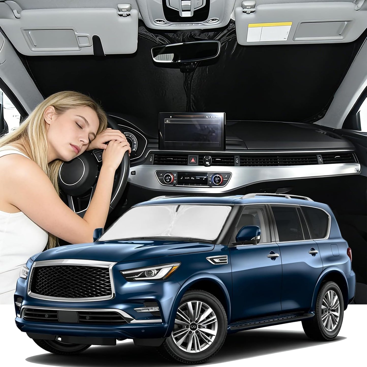 for Toyota Tacoma 2016-2023 2024 2025 2026 Sun Shade Sunshade Windshield Cover - 4 Layers Front Window Shade Custom Fit Tacoma 2Dr 4Dr Pickup Sun Visor 240T Shade Blocks UV Rays Car Accessories - Colors C