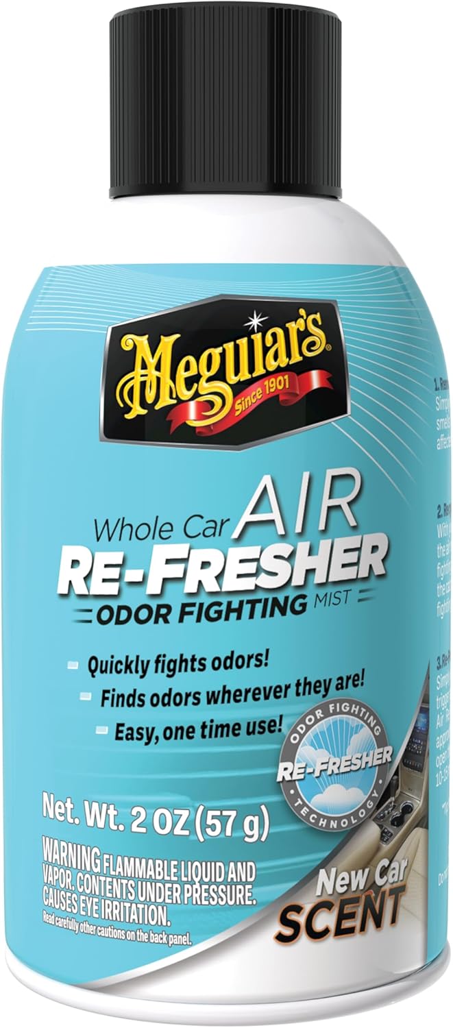 Meguiar’s Whole Car Air Refresher Odor Eliminator, Summer Breeze, 2 Oz— Car Air Freshener For Commuters, Detailers; Mist Refreshes Cabin For Sedan, Suv, Truck, Van