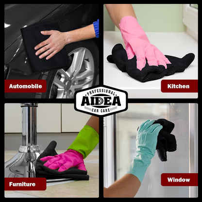 AIDEA Microfiber Cleaning Cloth, 50PK, Microfiber Towels for Cars, Premium Wash Cloths, Dusting Cloth Cleaning Rags, Absorbent Towels for SUVs, House, Kitchen, Window, Cleaning Supplies12×12"