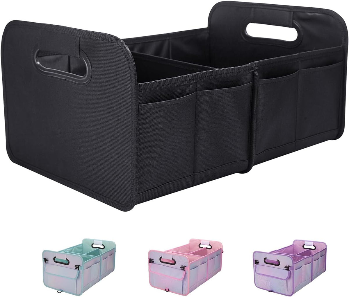 titiyiof Trunk Organizer For Suv & Sedan,Car Organizers and Storage, Waterproof Collapsible & Adjustable Straps,Sturdy Car Organization for Car Accessories, Tools,Food，Sundries,2-3 Compartment（Beige）