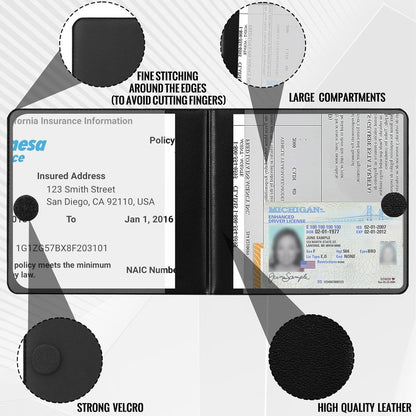REGUICORP Registration and Holder, 4-Pack and Registration, Auto Essential Holder, Interior Accessories Fit Most, Trucks and SUVs, Men & Women