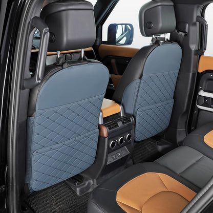 TAIKOO Seat Back Protector + Large Capacity Pocket Storage Organizer,Preventing the Impact of Children Stepping on the Seat Backrest (Black)