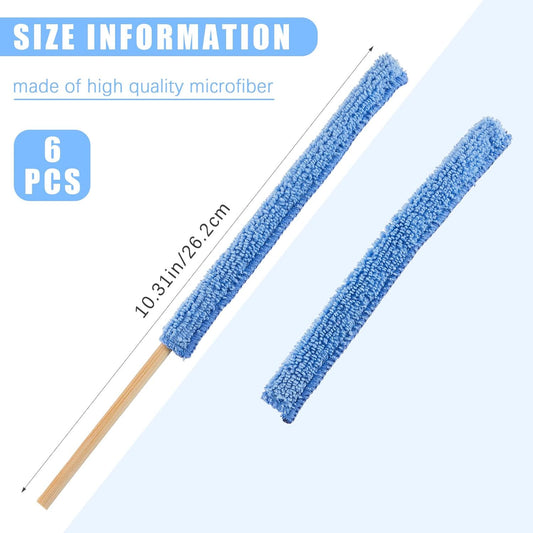 Honeydak 12 Pieces Microfiber Detail Duster Sticks Mini Duster Crevice Cleaning Tool Car Air Vent Cleaner Fan Cleaning Brush for Home Air Vent Window The Smallest Spaces