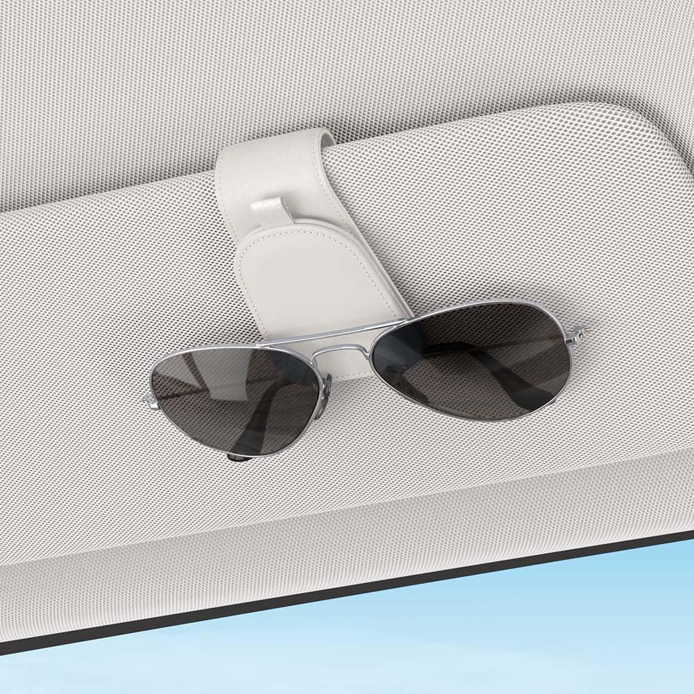 Sotfamily Sunglass Holder for Car Visor, Suede Cloth Magnetic Sunglass Organizer for Car Accessories, 2 Packs, Black