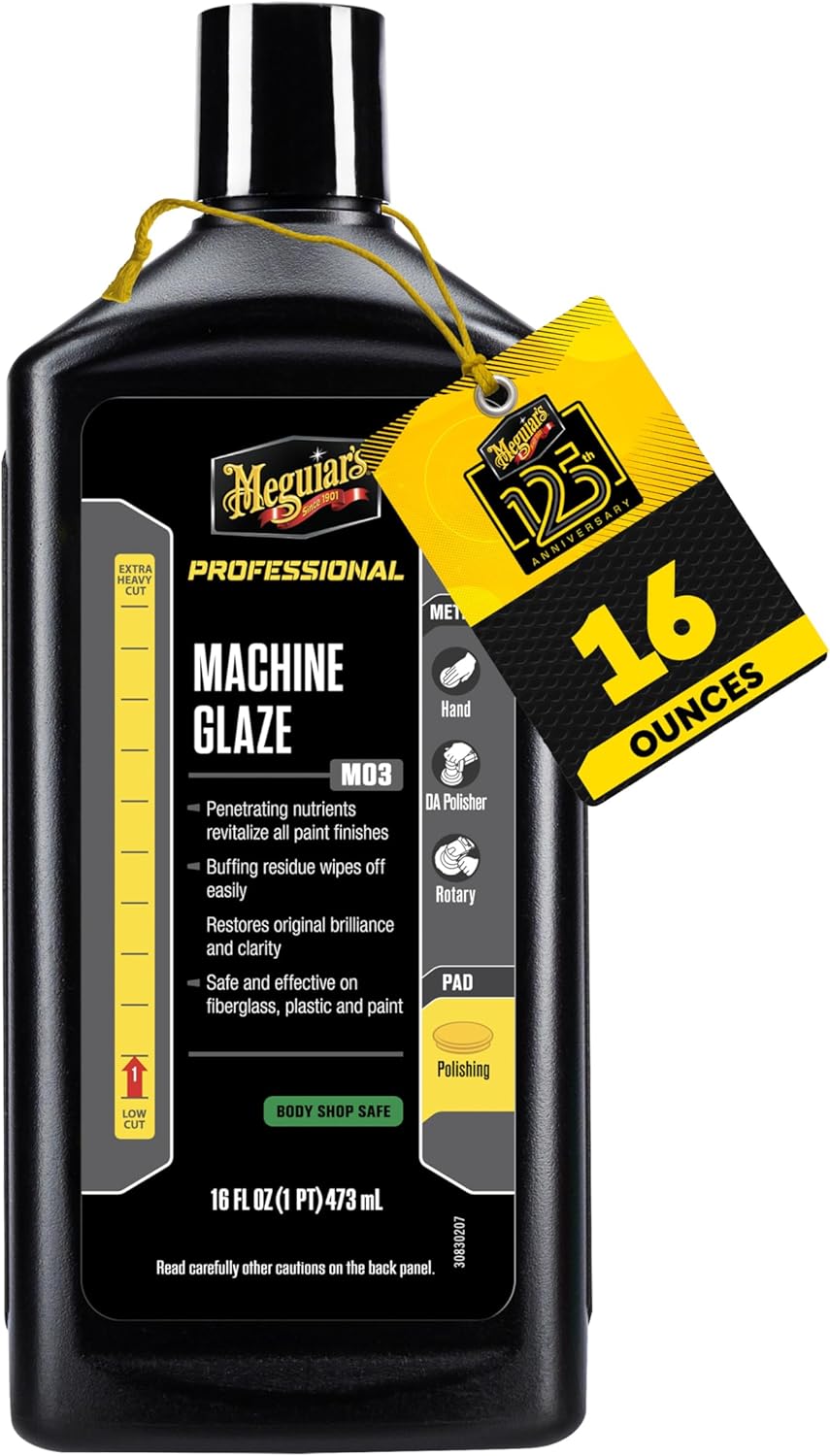 Meguiar's Professional Cleaner Wax M0616 - Swirl and Scratch Remover, Car Polish, and Car Wax in One Liquid - One-Step for Professional Detailing, 16 Oz (Packaging May Vary)