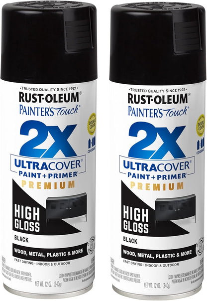 Rust-Oleum 334029 Painter's Touch 2X Ultra Cover Spray Paint, 12 oz, Gloss Clear - Colors B