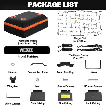 WEIZE 54" x 34" Heavy Duty Roof Rack Basket, 200LBS Universal Rooftop Cargo Basket with Waterproof Bag, Cargo Net & Tie Down Straps, Steel Luggage Holder for Car SUV Truck