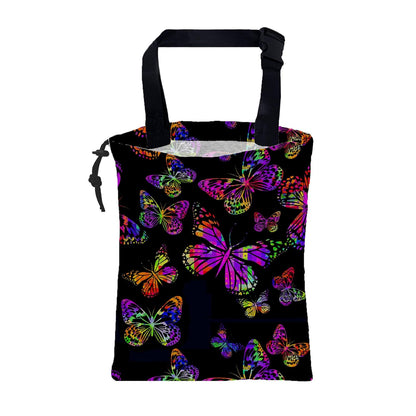 Car Garbage Bag Colorful Floral Spring Daisy Drawstring Car Trash Bag Hanging for Back Seat with Adjustable Buckle Canvas Vehicle Trash Can Easy-to-Install