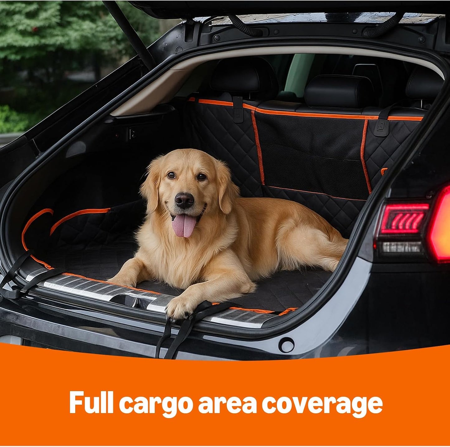Amazon Basics Waterproof Dog Car Seat Cover, Scratch Proof Protector for Pet, Car Back Bench, 56 x 47 inch, Black