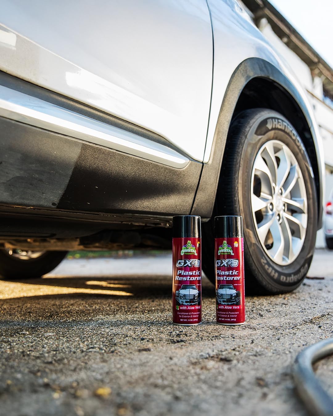 Cristal Products GX-3 Plastic Restorer – Black Plastic Restorer for Cars & Automotive Trim Restorer – Interior Car Cleaner & Exterior Faded Plastic, Vinyl & Rubber Renewer with Aloe Vera (8 fl oz)