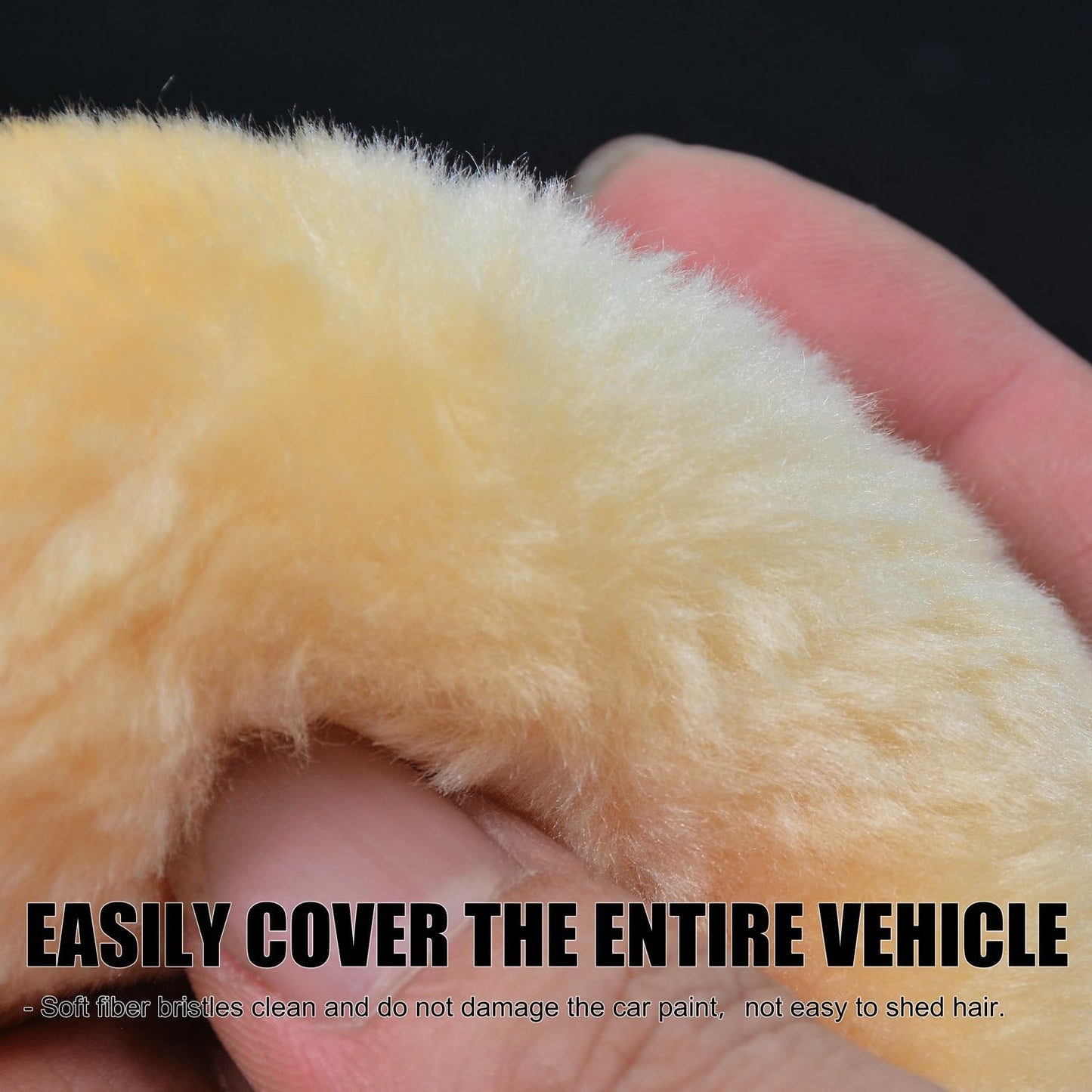 Car Wash Mitt Microfiber Scratch Free,Premium Chenille Ultra-Soft Car Wash Gloves,Thickened Inside Coated Swirl-Free Finish 5-Finger Design Detailing for Cleaning Car Wash Brush,2-Pack Yellow