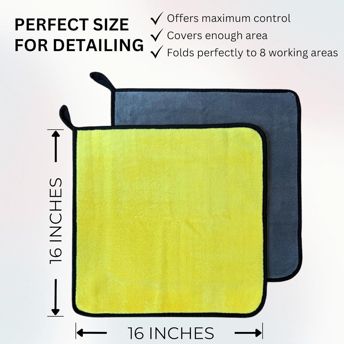 The Pro Stuff® Car Detailing Microfiber Towels - 600 GSM Thick Plush Auto Towels | Super Soft Dual-Sided for Cleaning, Washing, Buffing | Tagless, Scratch-Free, Lint Free Cloth (16"x16") (3)