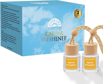 HoogaLife Car Air Freshener Diffuser 2 Pack Hanging Air Freshener Diffuser - Vanilla Cream Fragrance Oil Air D iffuser for Car, 45+ days Long Lasting Fragrance Made in USA C ar Air Fresheners (V54)