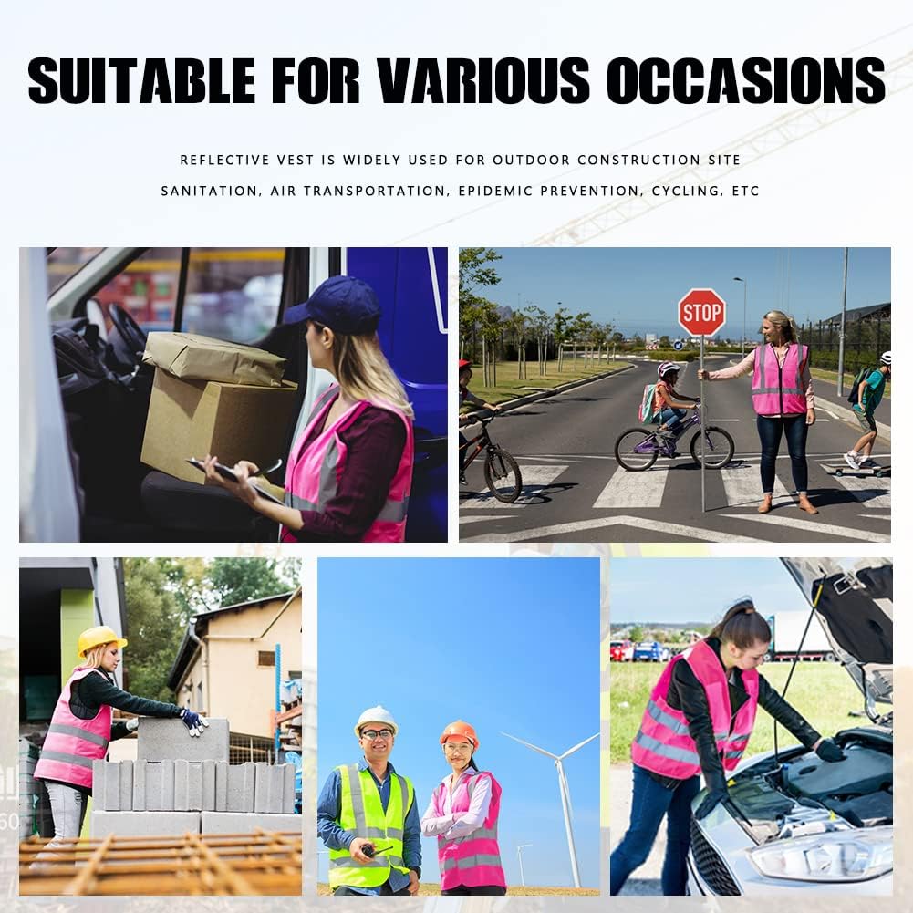 Reflective Safety Vest for Women Men High Visibility Security With Pocket Zipper Front Meet ANSI/ISEA Standard