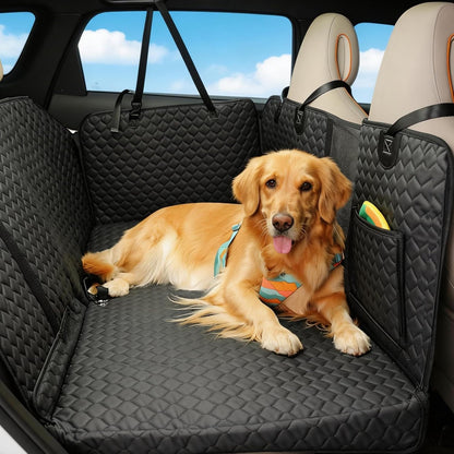 Back Seat Extender for Dogs, Waterproof Dog Car Seat Cover for Back Seat with Hard Bottom, Upgraded Material, Anti Scratch, Easy to Use and Clean, Holds 420lbs