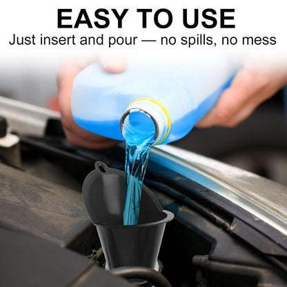 3-Pack Long-Neck Oil Funnels, 11" Multi-Purpose Funnels for Automotive & Motorcycle Use – Reusable Funnel for Oil, Gas & Transmission Fluid (Orange&Blue&Black)
