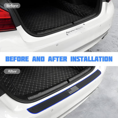 Car Rear Bumper Protector Guard, Anti-Scratch Abrasion Rubber Trunk Door Entry Sill Guard, Non-Slip Vehicle Trim Cover Protection Strip, Car Accessories for Most Cars and SUV (Black/Red/35.4" x2.7)