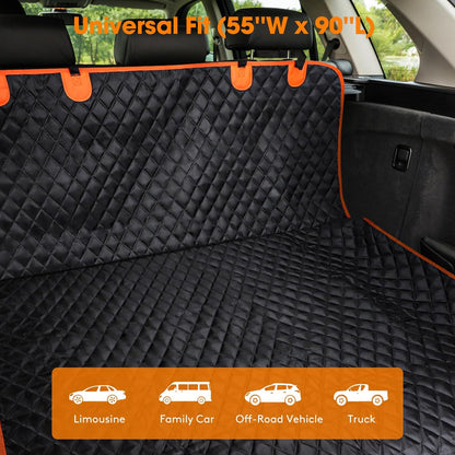 MIXJOY SUV Cargo Liner for Dogs, Waterproof Cargo Liner for SUV, Pet Dog Cargo Cover Mat with Bumper Flap Protector, Nonslip Car Trunk Mat for Sedans Vans, Universal Fit (90" L x 55" W)