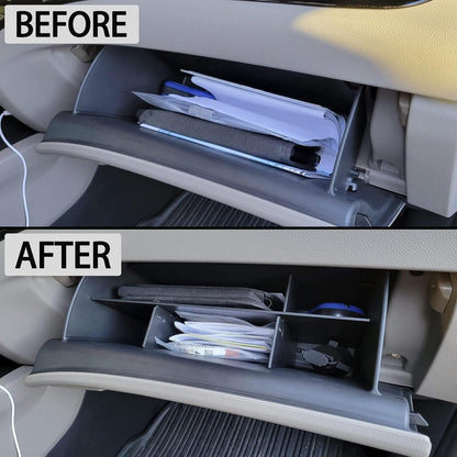 HGWEI Glove Box Organizer Compatible with Honda Pilot 2016-2022 / Ridgeline 2017-2022 2023/ Passport 2019-2022 2023 Accessories, Insert Compartment Tray ABS Black Materials Dividers