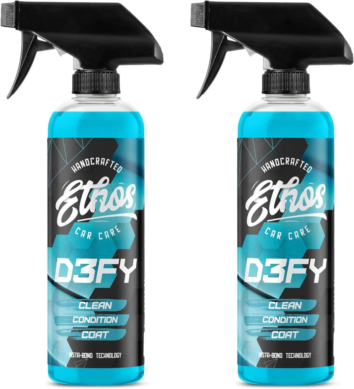 Ethos Defy - 3 in 1 Ceramic Coating - Waterless Car Wash Spray & Wax - Car Wax Spray Rnseless Wash - Hydrophobic Top Coat - Polish & Polymer Paint Sealant Protection - with Insta-Bond Technology