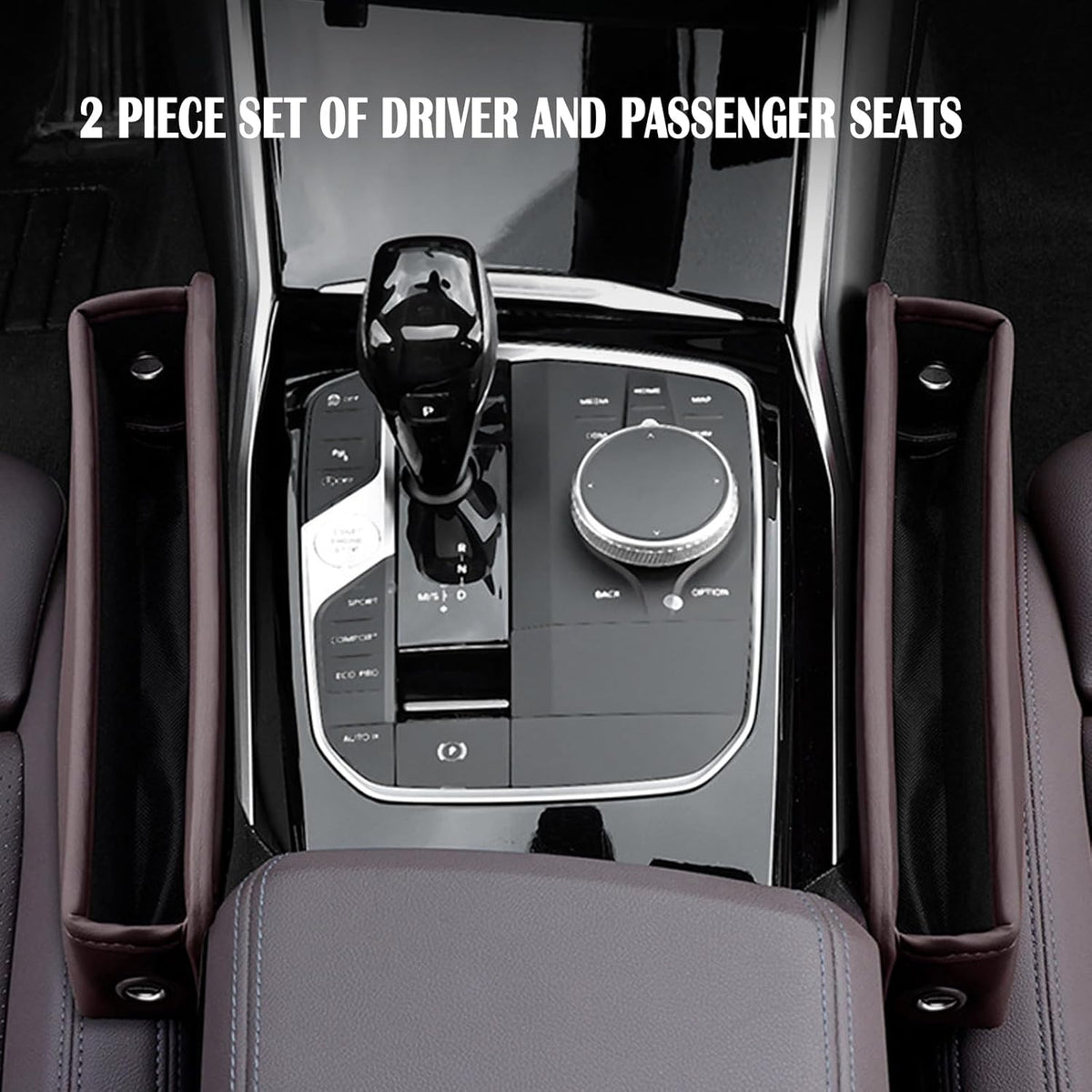 Car Seat Gap Filler 2 pack Car Gap Filler Seat Organizer Front Seat Leather Car Accessories for Women Men, Car Essentials for SUV Truck, Adjustable Seat Gap Filler Organizer (Black 2 pack)