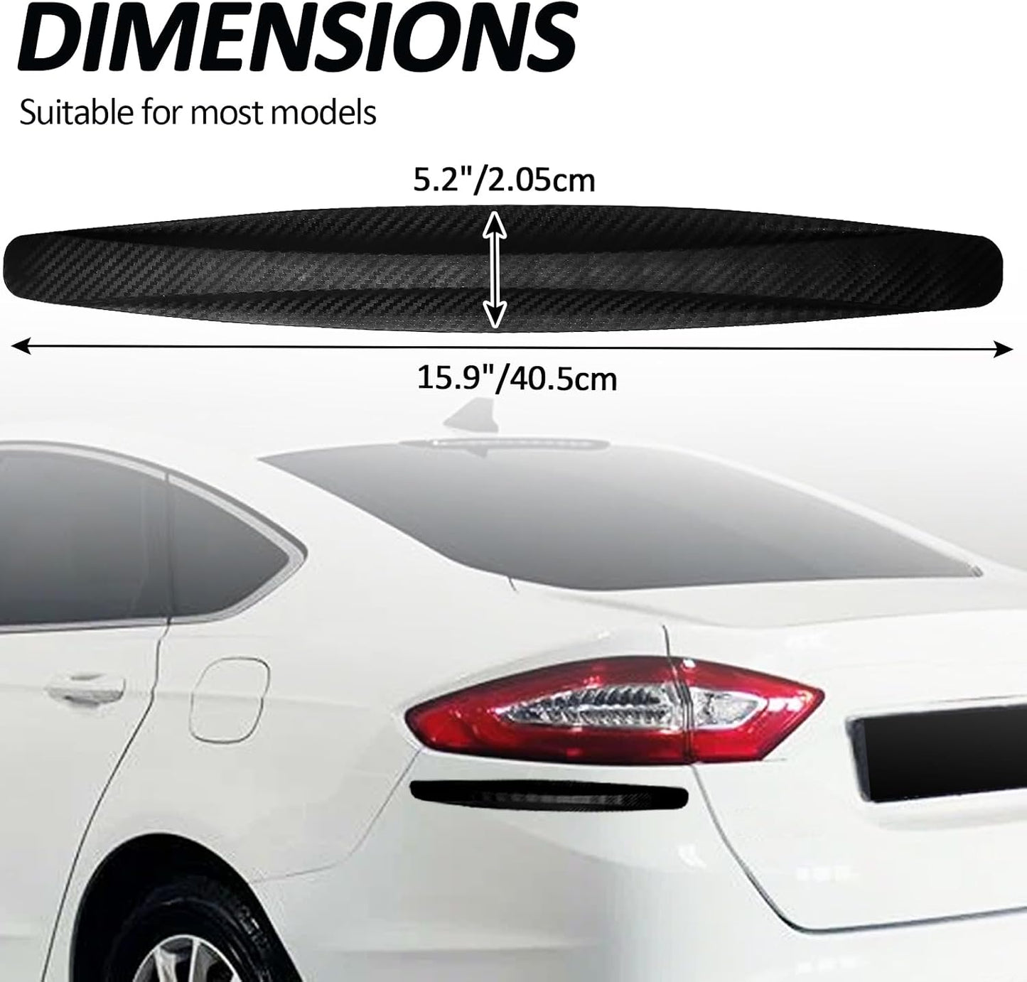 BokWin 4-Packs Black Anti-Collision Patch Bumper Guard Strip Anti-Scratch Bumper Protector Trim Universal for Cars SUV Pickup Truck