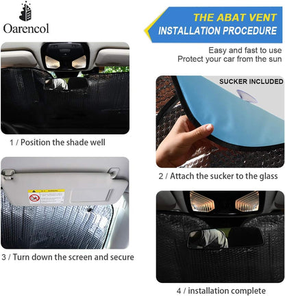 Black Leopard Car Windshield Sun Shade Animal Skin Print Foldable UV Ray Sun Visor Protector Sunshade to Keep Your Vehicle Cool (51" x 27.6")