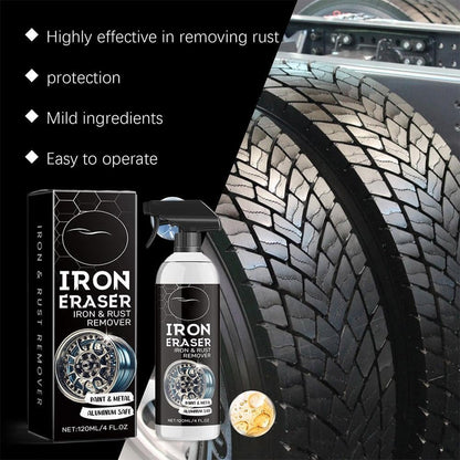 Iron Eraser,Iron Eraser Iron and Rust Remover,IronEraser Rust Remover Spray for Car Wheels and Paint,Fast Acting Rust and Brake Dust Remover for Professional Automotive Surface Cleaning