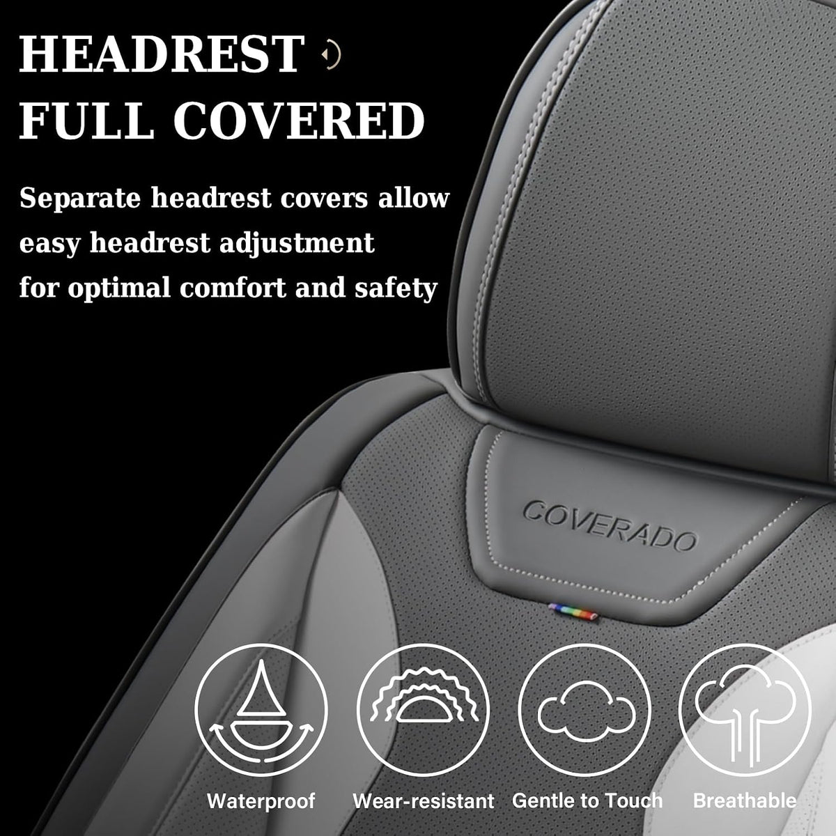 Coverado Car Seat Covers, Seat Covers Full Set, 5 Seats Automotive Seat Cover, Mesh Breathable Seat Protectors, Universal Fit for Most Cars
