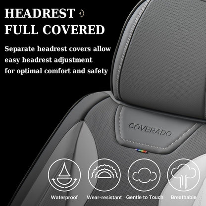 Coverado Car Seat Covers, Seat Covers Full Set, 5 Seats Automotive Seat Cover, Mesh Breathable Seat Protectors, Universal Fit for Most Cars