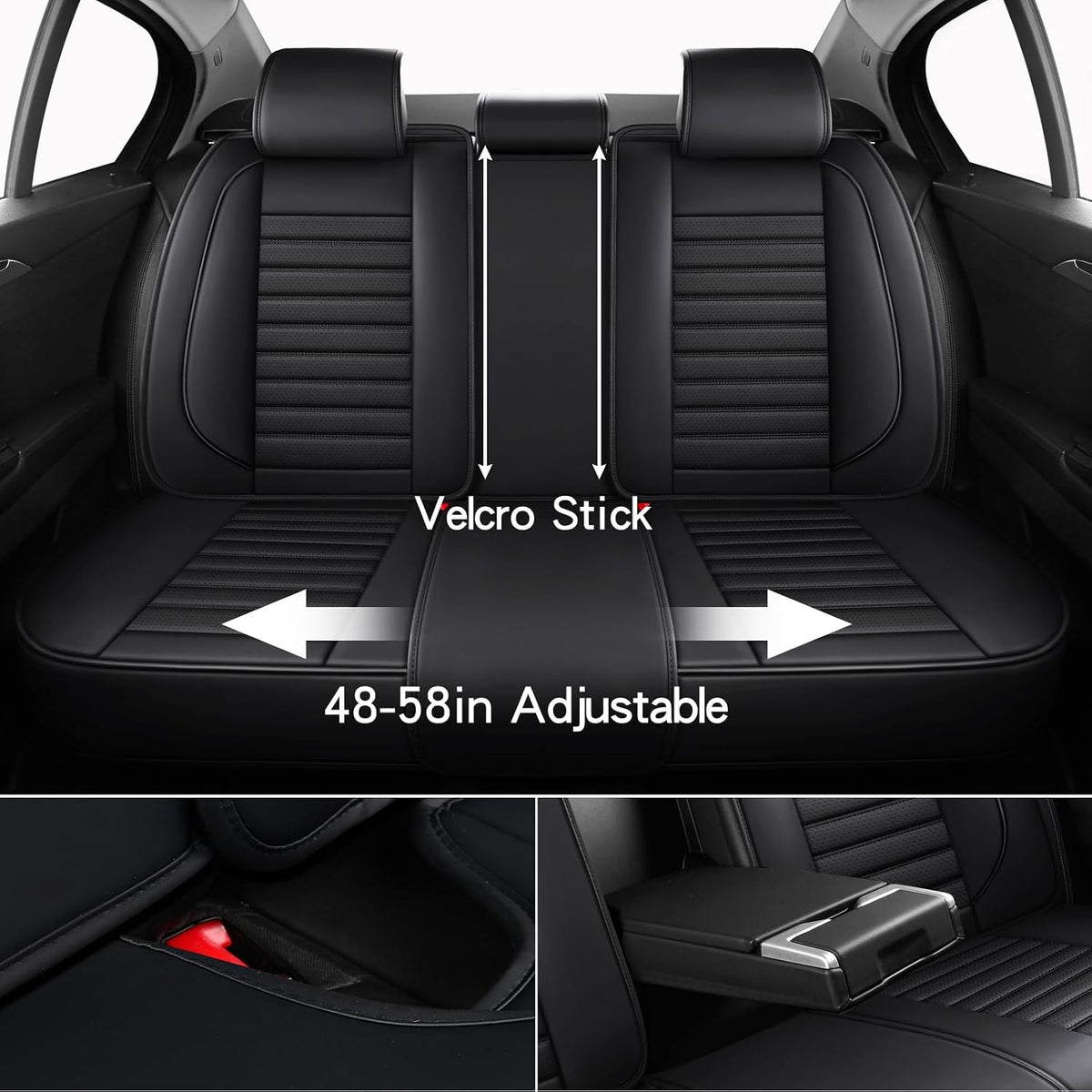 MINGBRON Leather Car Seat Covers,Car Seat Protector Waterproof,Seat Covers Full Set, Car Seat Protectors 5 Seats,Automotive Seat Covers Fit Most Cars Wine Red