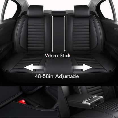MINGBRON Leather Car Seat Covers,Car Seat Protector Waterproof,Seat Covers Full Set, Car Seat Protectors 5 Seats,Automotive Seat Covers Fit Most Cars Wine Red