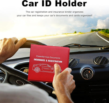 Yourkar 4PCS Car Registration Insurance Holder, Vehicle Glove Box Car Organizer with Magic Tape Closure, Driver License Keeper for Cars, Car Accessories (Big Car, Blue