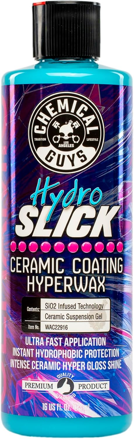 Chemical Guys HOL229 Ultimate Ceramic Coating Kit - HydroSlick HyperWax SiO2 Gel (16 fl oz) for Long-Lasting Shine & Protection, with 2 Premium Microfiber Applicators & 3 Workhorse Towels, (6 Items)