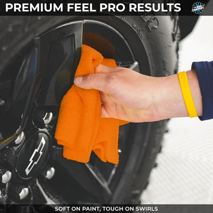 The Rag Company - Edgeless 365 Microfiber Towels (10-Pack) Premium 70/30 Blend, Professional Polishing, Wax Removal, Auto Detailing, 365gsm, 16in x 16n, Royal Blue